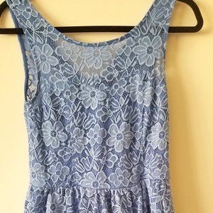 Suzy Shier Blue Lace-Inspired Dress
